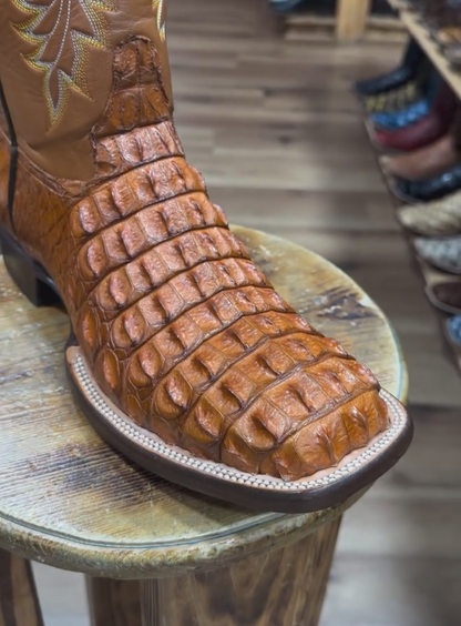 Nile Croc Wide Tail - Cognac