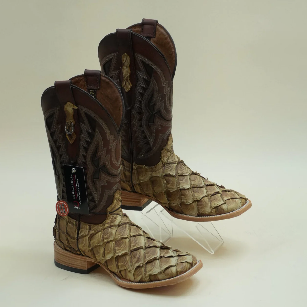 Exotic Fish Boots - Saddle - Square Toe