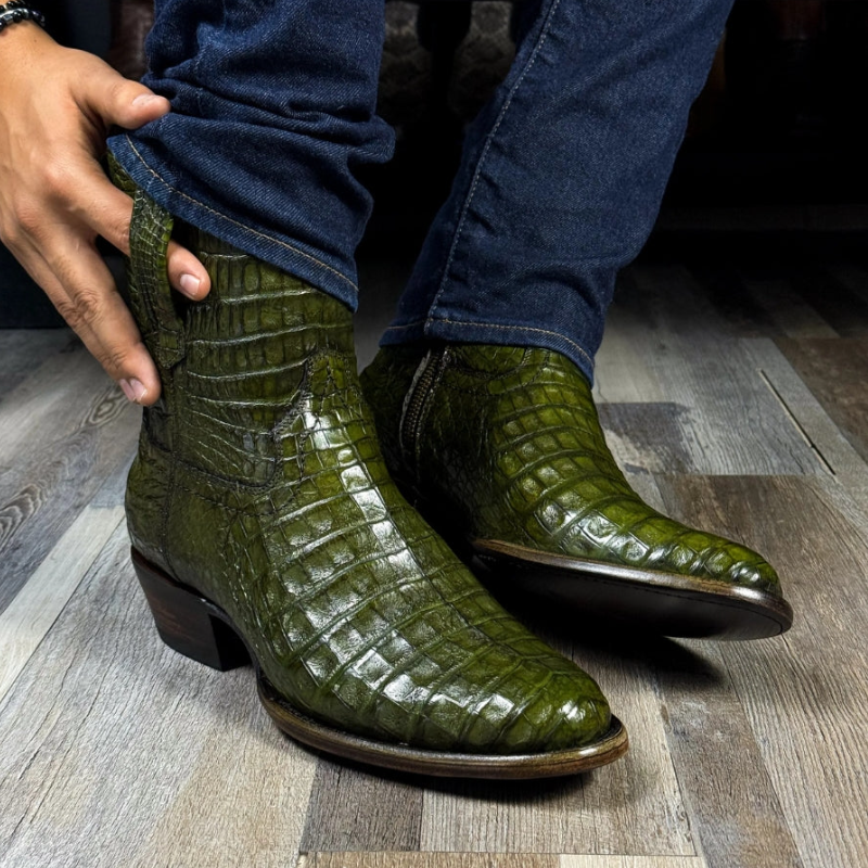 Full Alligator Oval Boots