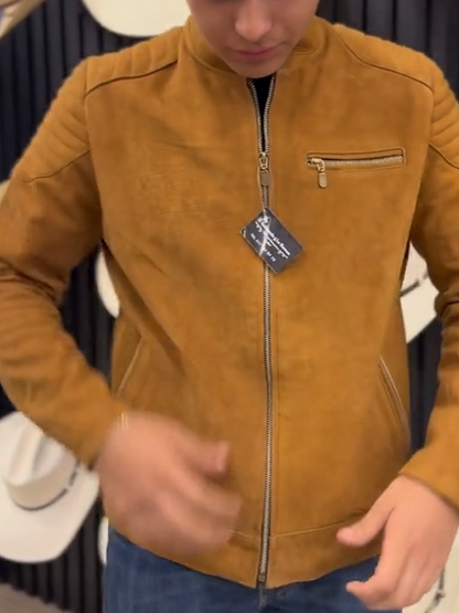 Western Brown Suede Zip Jacket