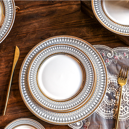Assiette à dîner en céramique de luxe européenne