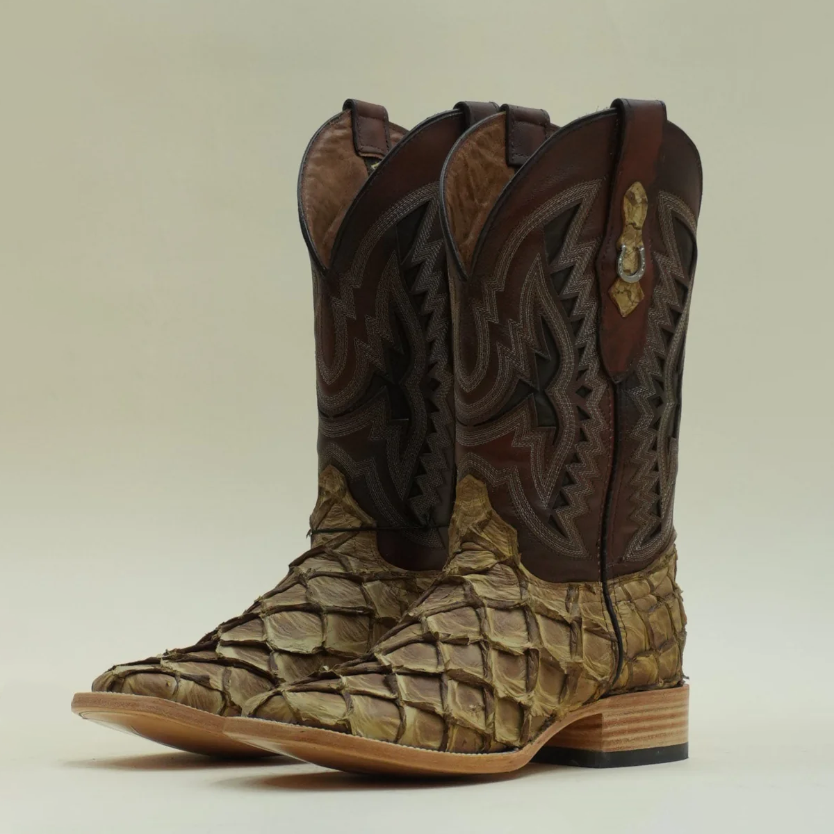 Exotic Fish Boots - Saddle - Square Toe