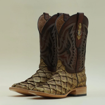Exotic Fish Boots - Saddle - Square Toe