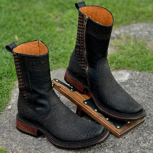 Original Bow Neck Leather Closed Boots