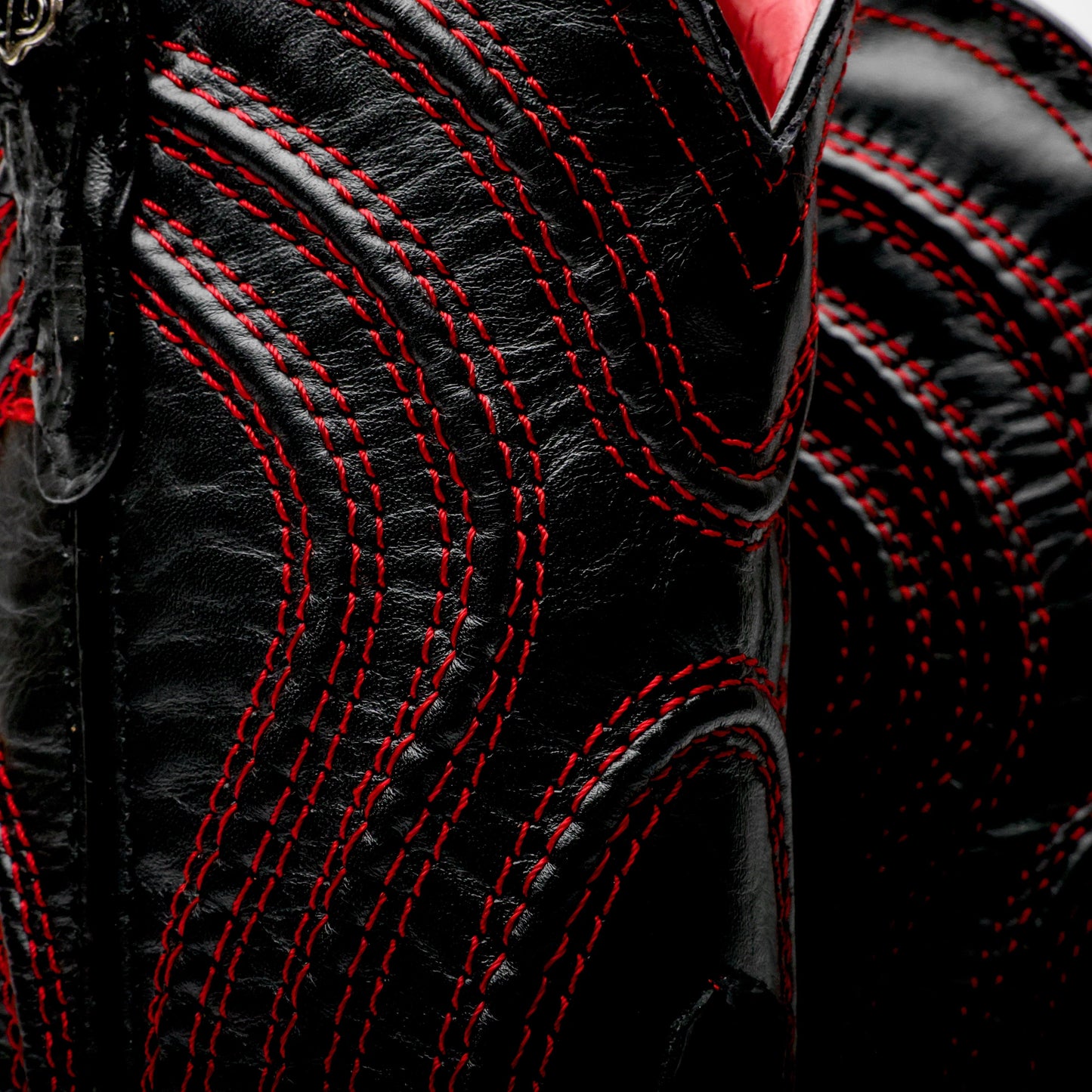 Matte Black Jumbo Python Leather Boots - Square Toe