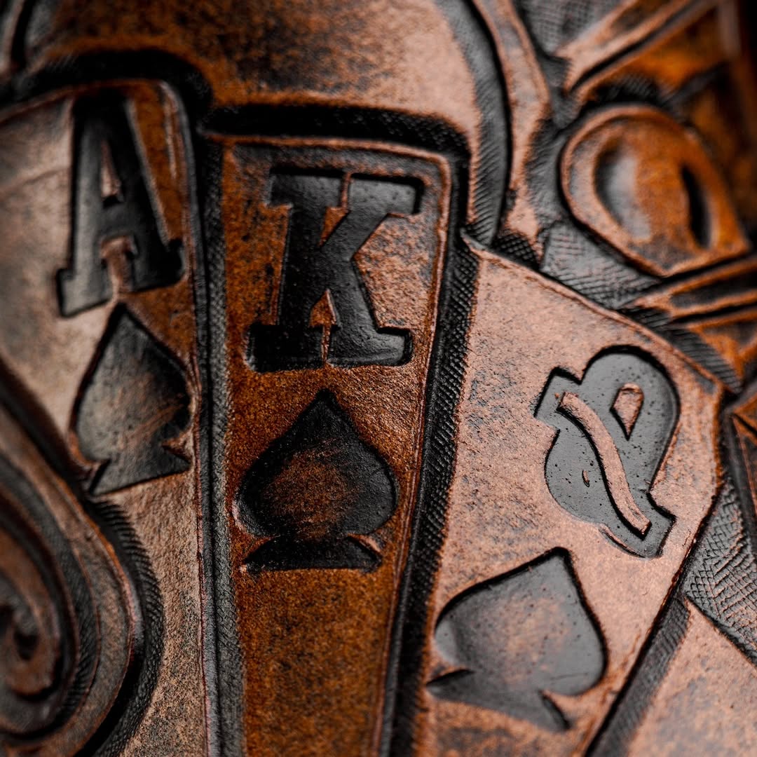 Gambler Square Toe Cowboy Boots – White & Brown