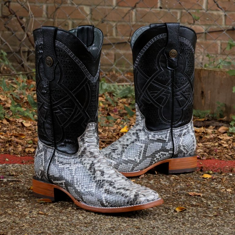 Print Python Natural Square Toe Boots