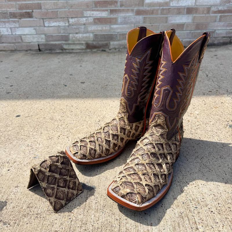 Genuine Rustic Mink Pirarucu - Square Toe