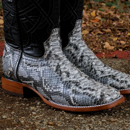 Print Python Natural Square Toe Boots