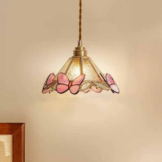 Vintage Butterfly Glass Chandelier