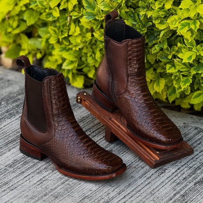 ⏰ Last Day Promotion-Men's Carved Python Boots