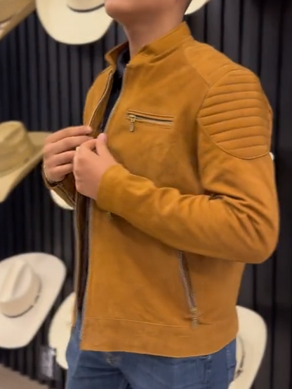 Western Brown Suede Zip Jacket