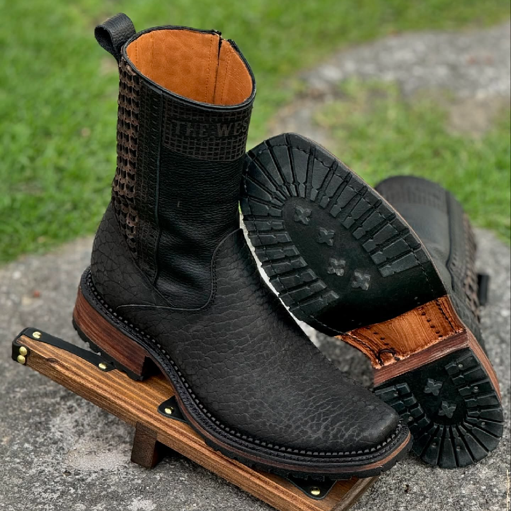 Original Bow Neck Leather Closed Boots