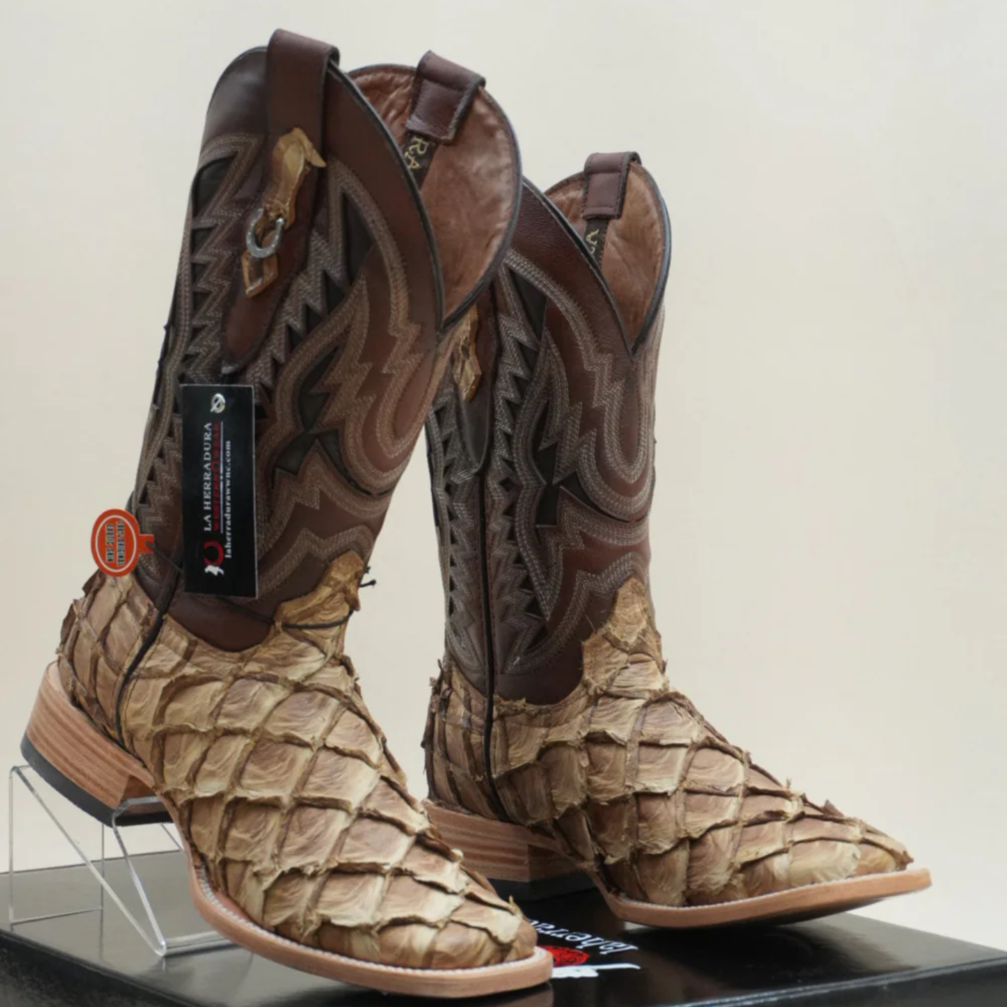 Exotic Fish Boots - Saddle - Square Toe