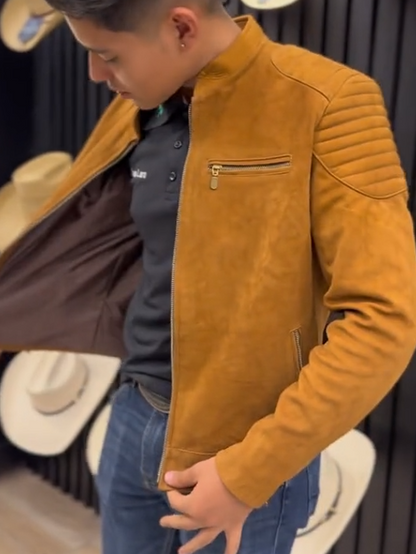 Western Brown Suede Zip Jacket