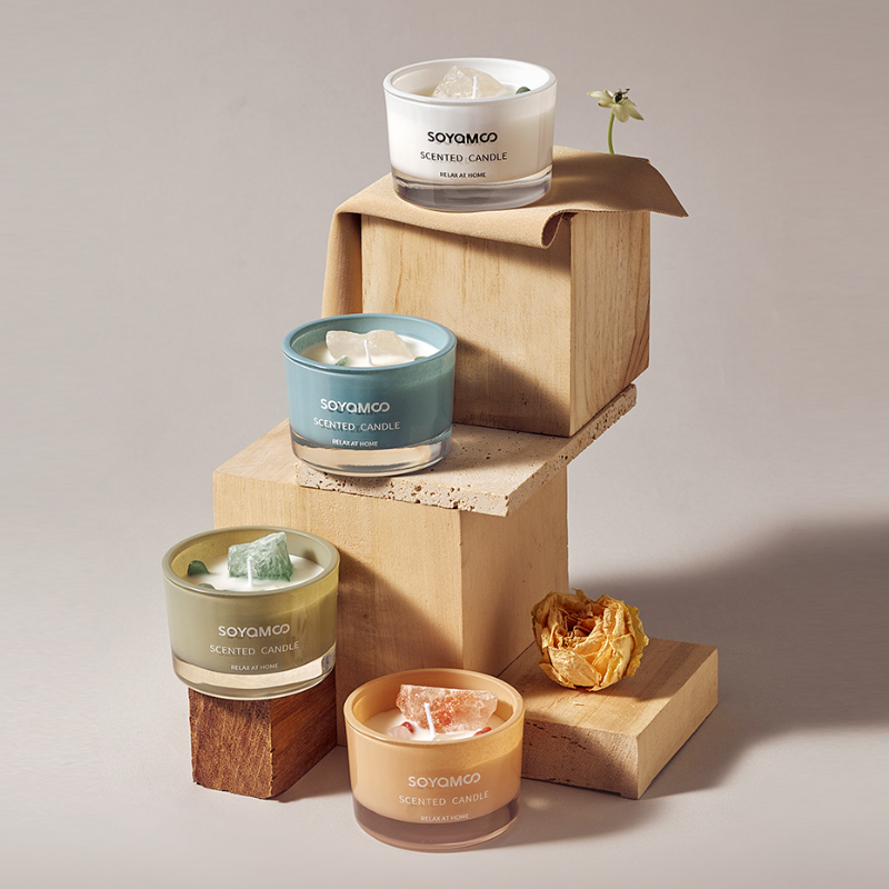 Bougie parfumée en cire de soja Crystal pour la maison