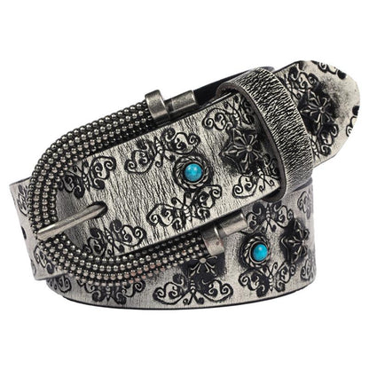 Vintage Belt Turquoise Inlaid Premium Belt For Women