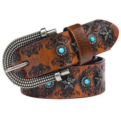 Vintage Belt Turquoise Inlaid Premium Belt For Women