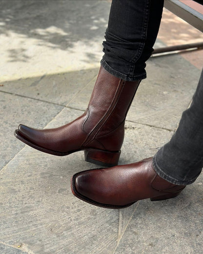 Classic Brown Leather Western Boot