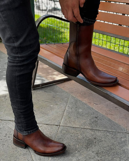 Classic Brown Leather Western Boot