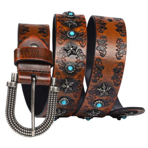 Vintage Belt Turquoise Inlaid Premium Belt For Women