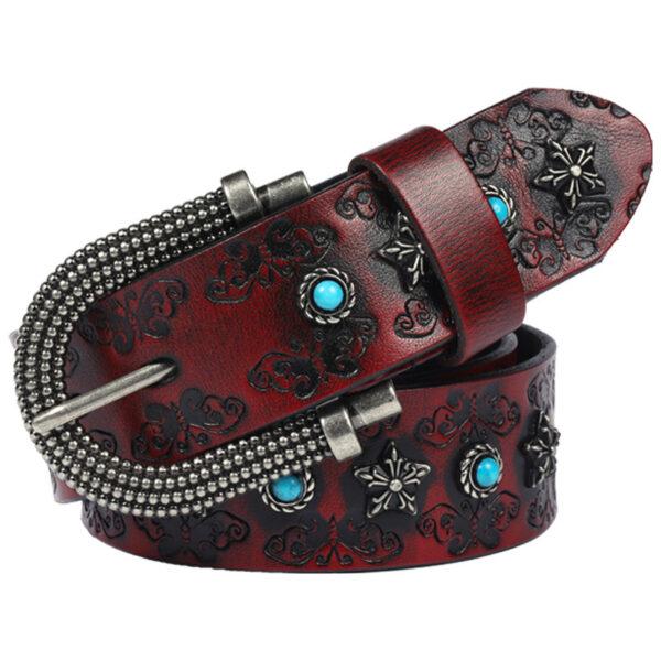 Vintage Belt Turquoise Inlaid Premium Belt For Women