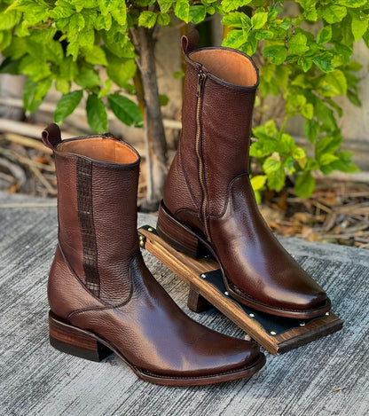 Mexican Cowboy Brown Deer Boots