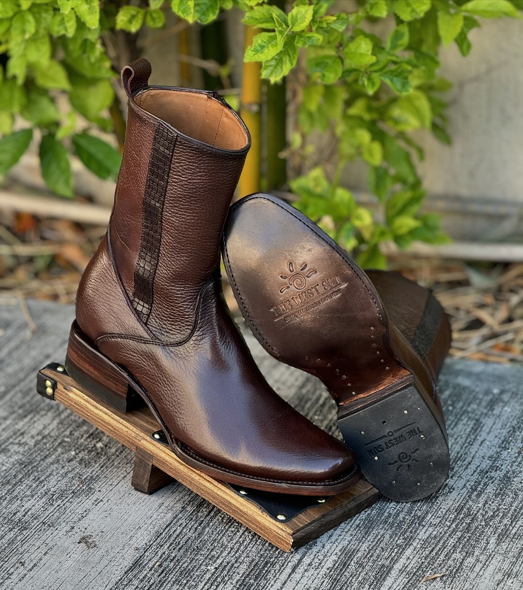 Mexican Cowboy Brown Deer Boots