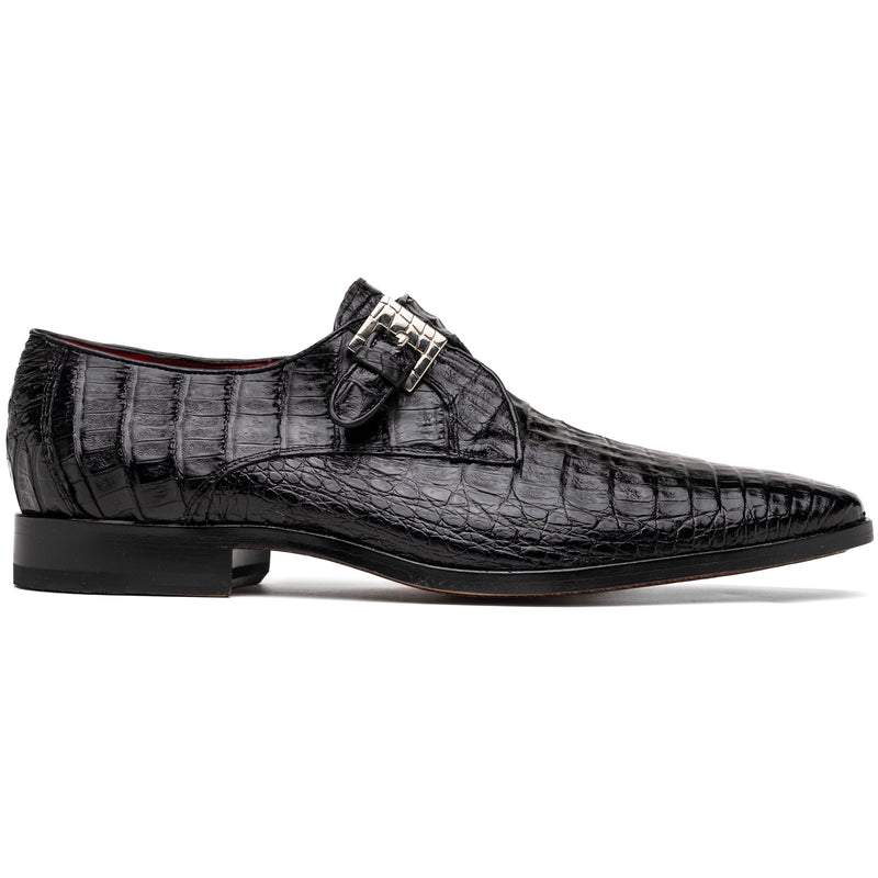 Elegant Crocodile Leather Monk Strap Shoes