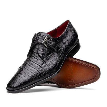 Elegant Crocodile Leather Monk Strap Shoes