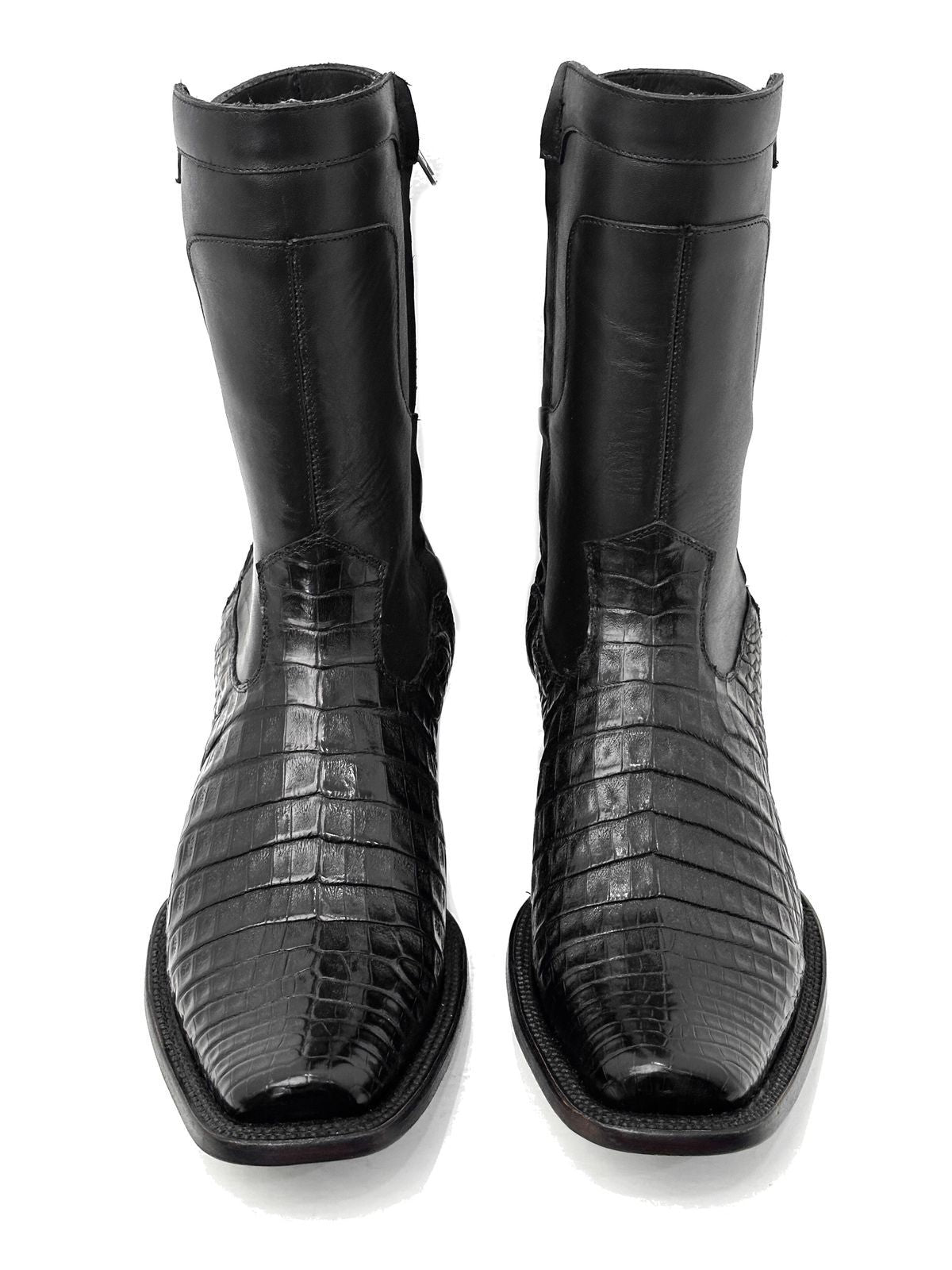 Men's Luxurious Black Crocodile Leather Boots