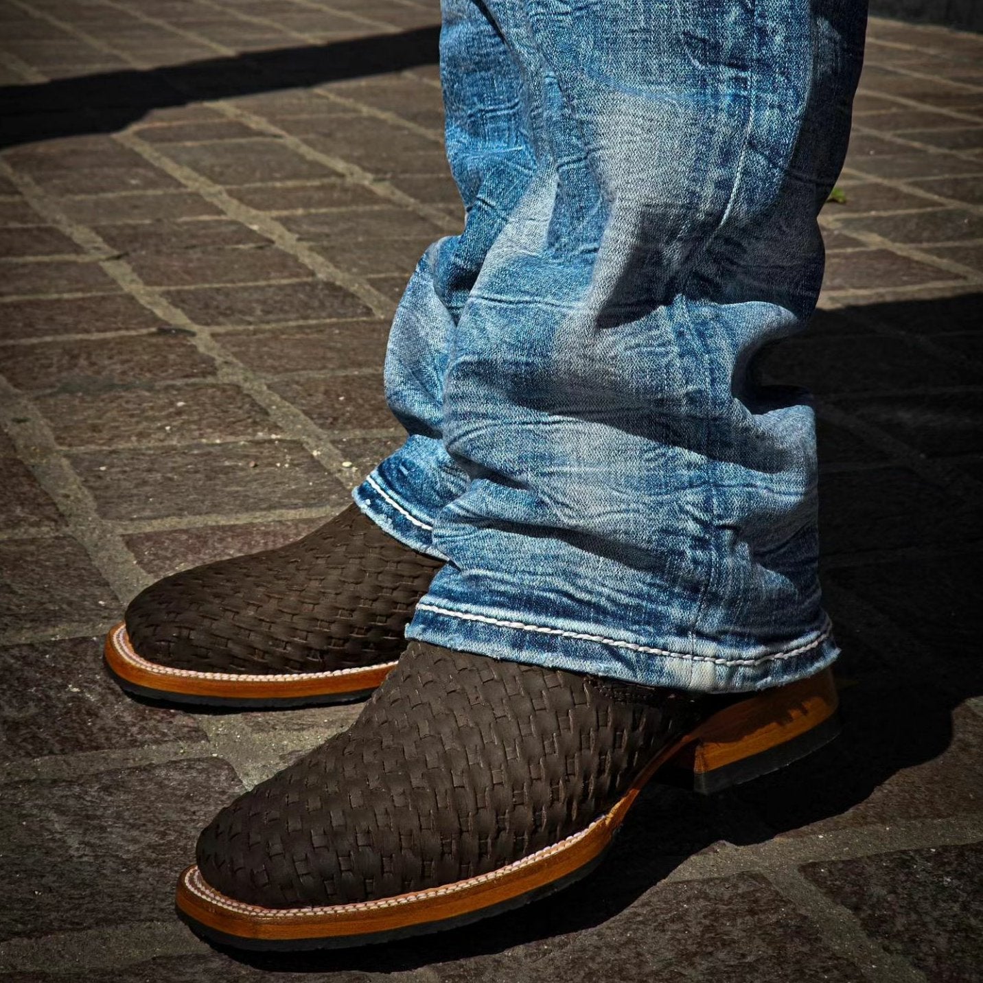 Western-style Mesh Hand-woven Half Boots