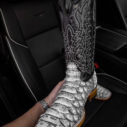 Men's Western Retro Python Print Boots