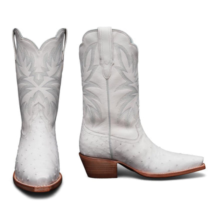 Women's Snow Ostrich Cowgirl Boots