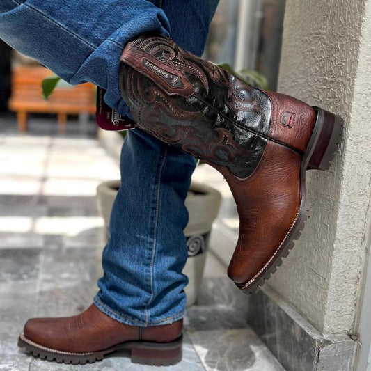 Embroidered Western Leather Boots