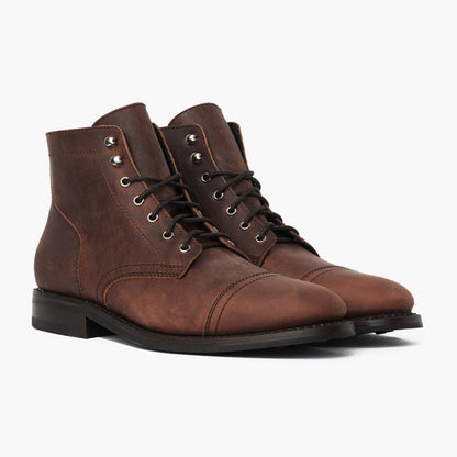 Brown Naked High Combat Boots-Captain