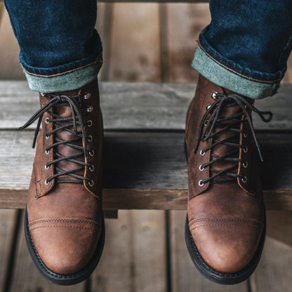 Brown Naked High Combat Boots-Captain