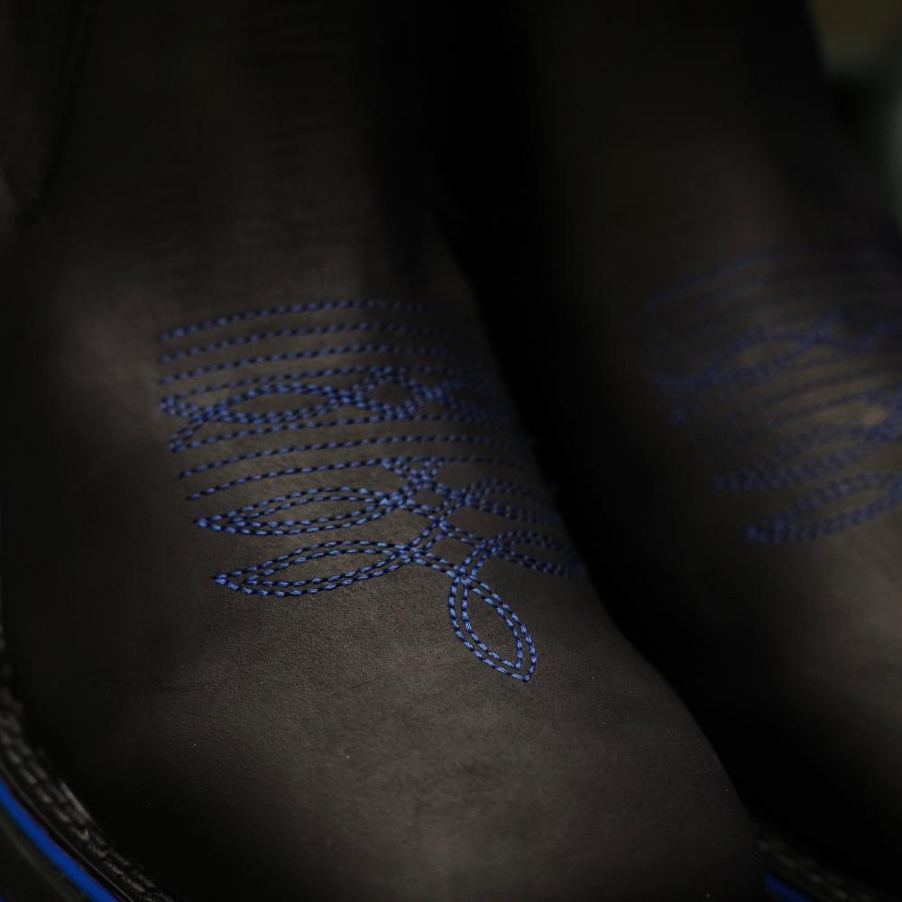 3D Lightweight Black Nobuck Leather Square Toe Boots