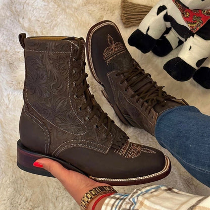 Lacer - Lace-Up Leather Work Boot Boots