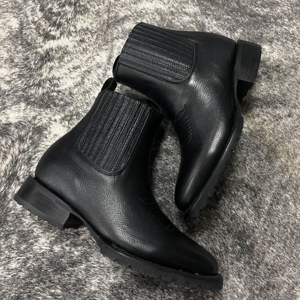 Black Handmade Leather Booties