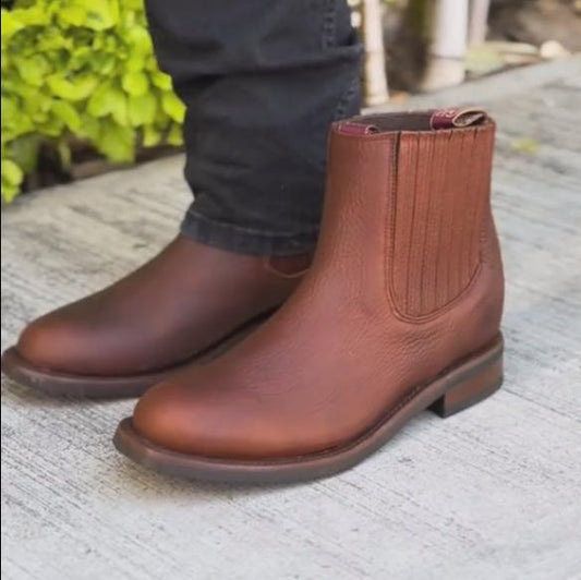 Anti-Scratch Chestnut Leather Boots