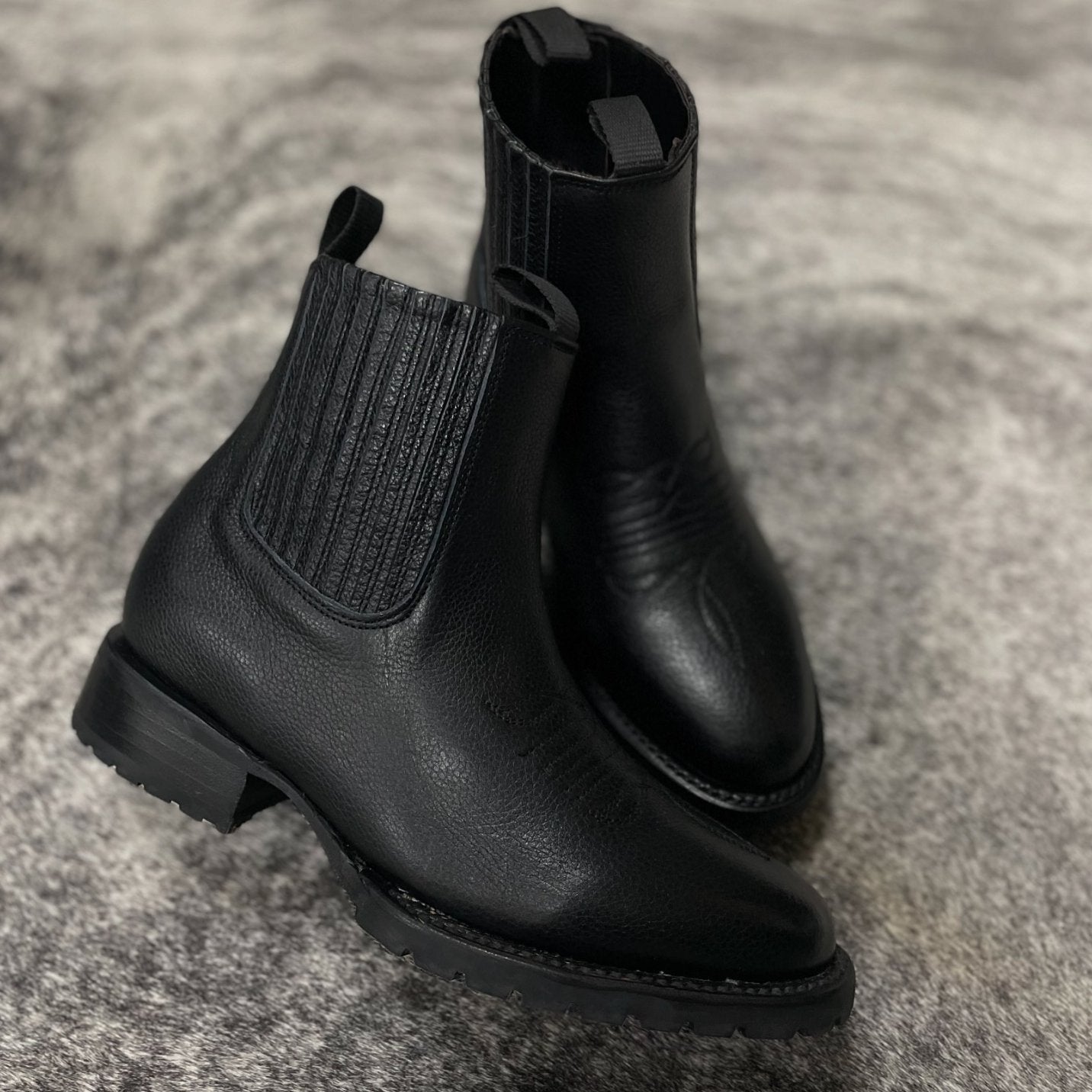 Black Handmade Leather Booties