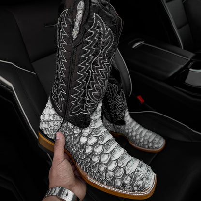 Men's Western Retro Python Print Boots